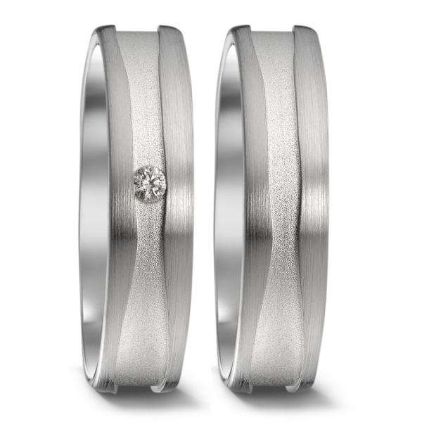 Trauringe Weissgold von Weidner 62213 + 72213